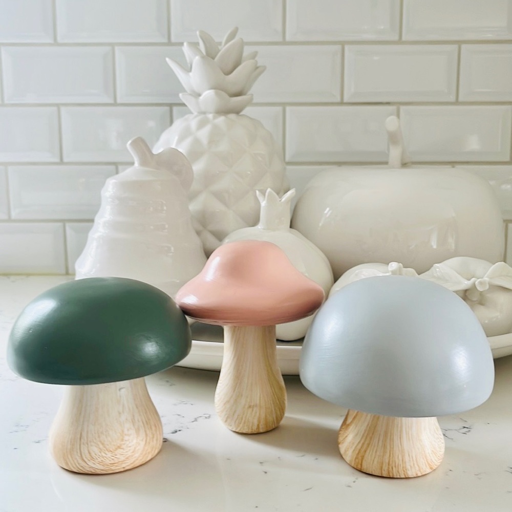 Target Bullseye’s Ceramic and Wood Mushrooms 🍄Decor
